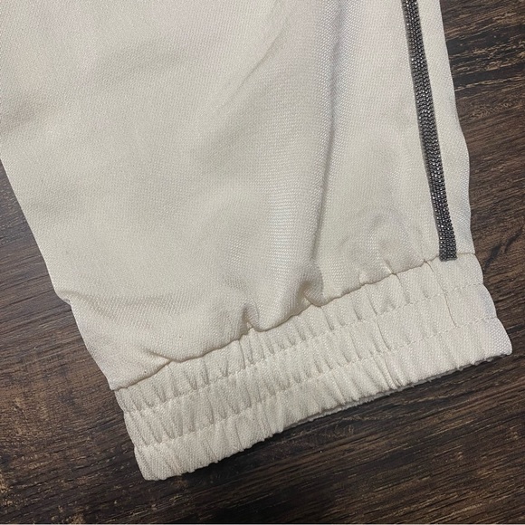 Express Cream and Silver Stripe Silky Casual Jogger Pants - Picture 9 of 9